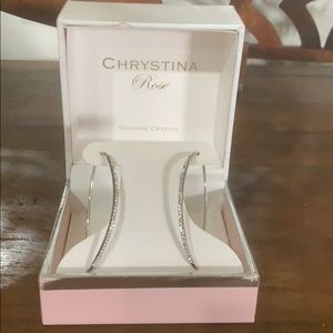 Crystal Dangle hoop earrings